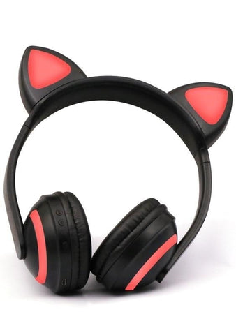 Bluetooth Cat Ear Headphone for Girls Kids, 7-Color Flashing Glowing Ear