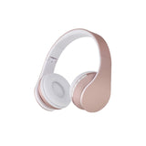 Rose Gold Foldable Wireless Bluetooth Headphones with Mic