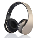 Rose Gold Foldable Wireless Bluetooth Headphones with Mic