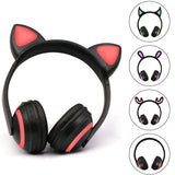 Bluetooth Cat Ear Headphone for Girls Kids, 7-Color Flashing Glowing Ear